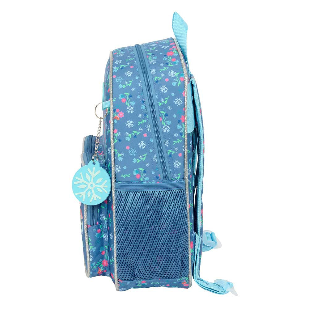 Mochila infantil Frozen Anna y Elsa con bolsillos adaptable a carro 28x10x34cm