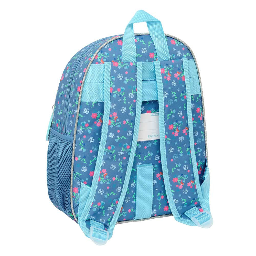 Mochila infantil Frozen Anna y Elsa con bolsillos adaptable a carro 28x10x34cm