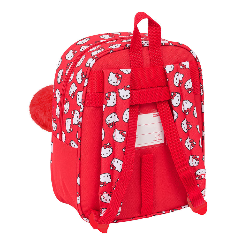 Mochila infantil guardería HELLO KITTY adaptable a carro 22x10x27cm