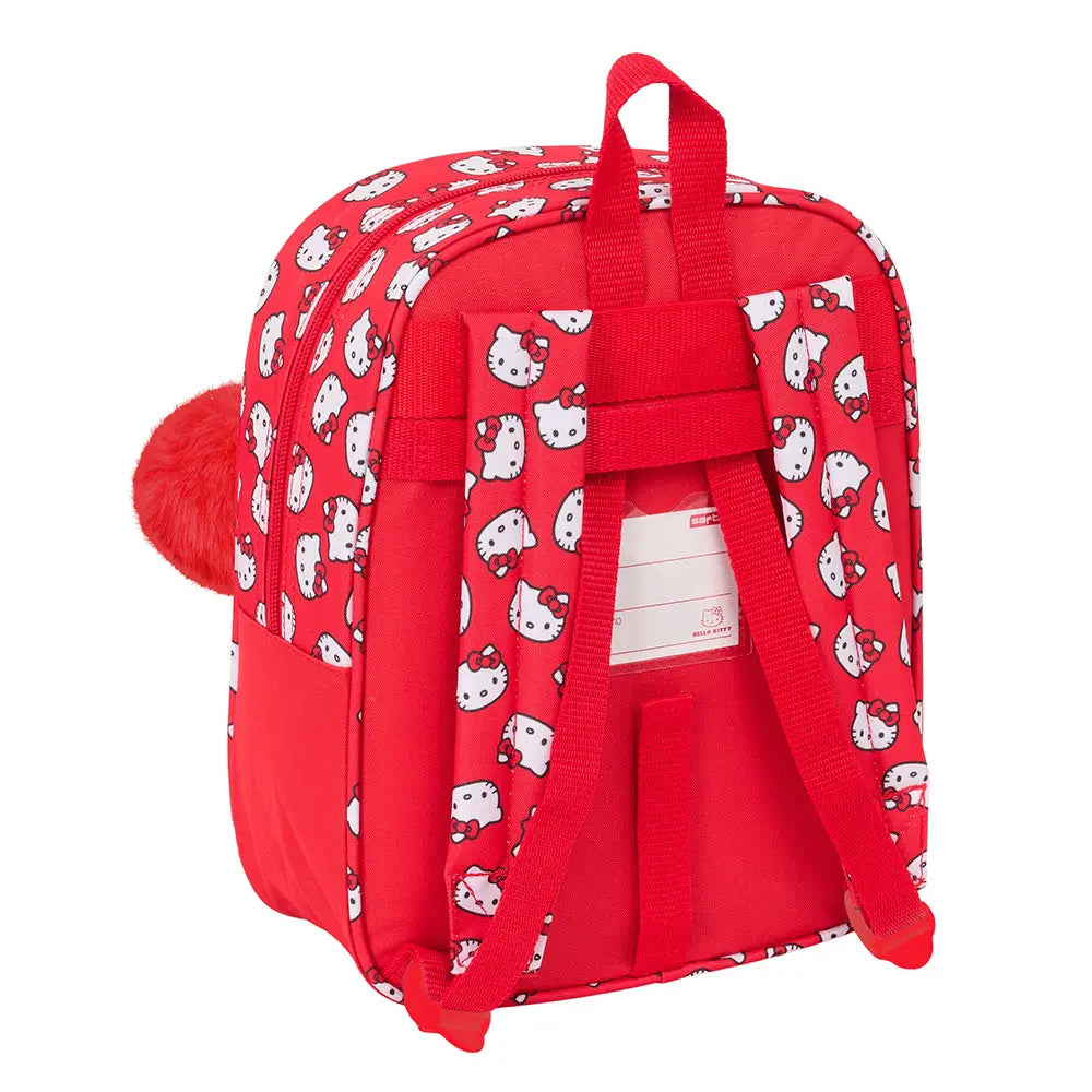 Mochila infantil guardería HELLO KITTY adaptable a carro 22x10x27cm