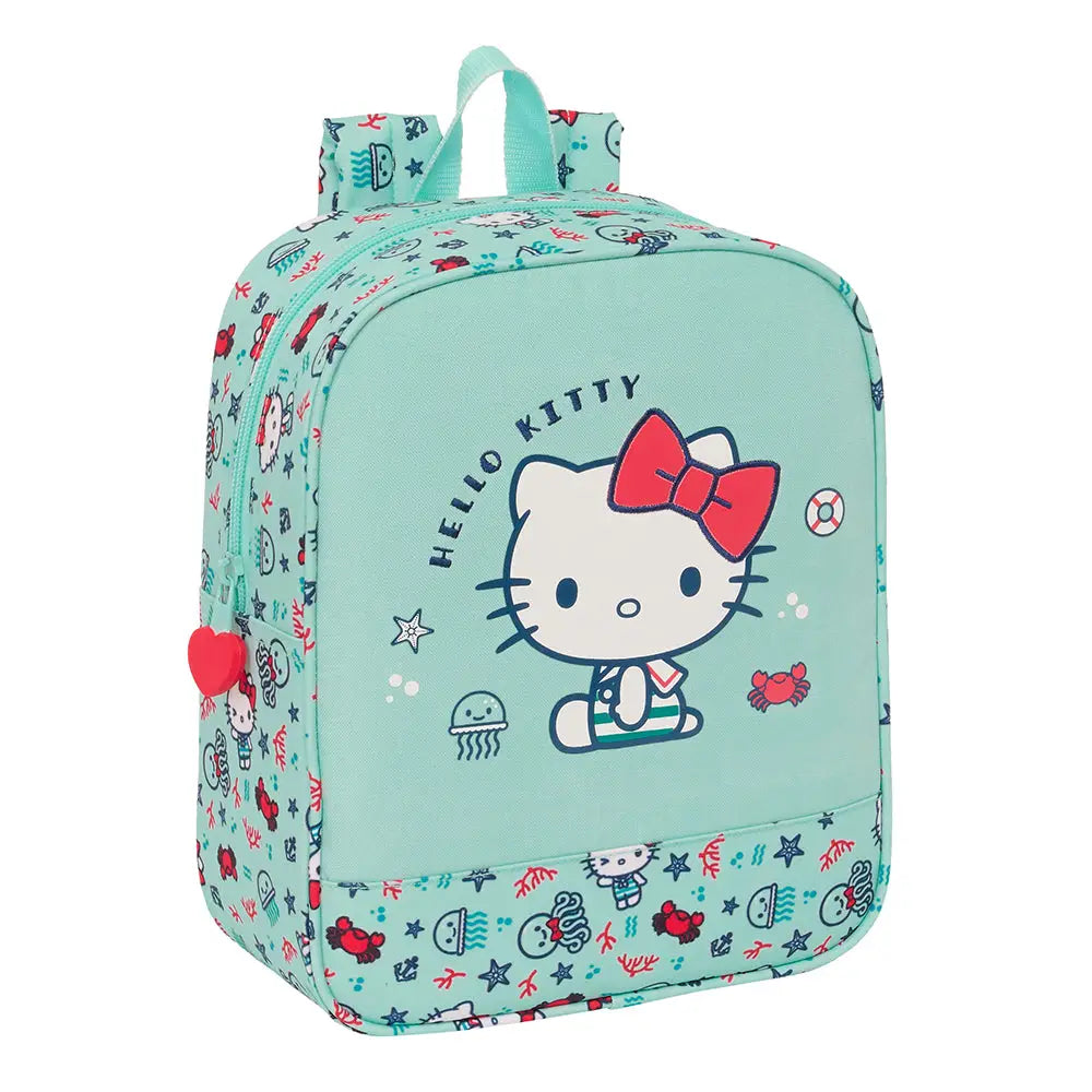 Mochila infantil guardería HELLO KITTY sea lovers adaptable a carro 22x10x27cm