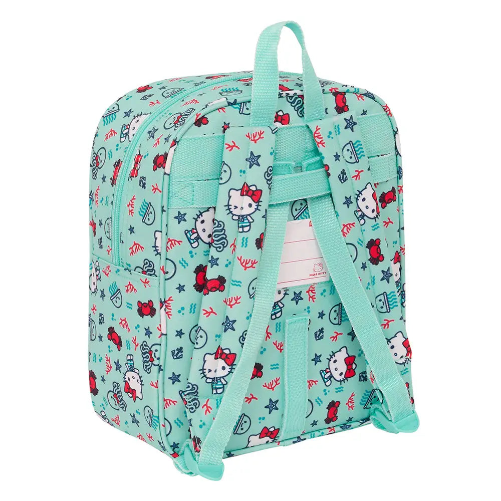 Mochila infantil guardería HELLO KITTY sea lovers adaptable a carro 22x10x27cm