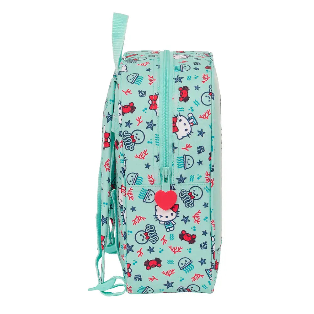 Mochila infantil guardería HELLO KITTY sea lovers adaptable a carro 22x10x27cm