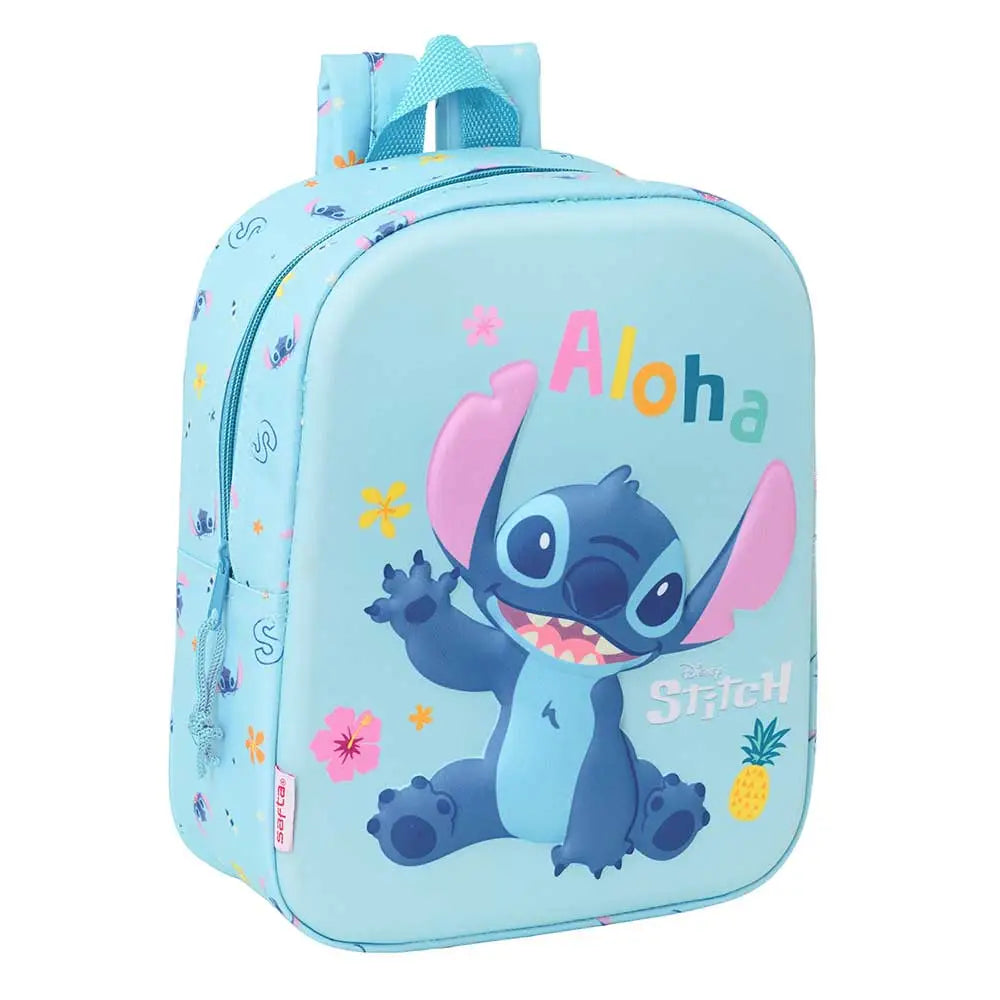 Mochila infantil guardería STITCH ALOHA 3D 22x10x27cm