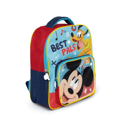 Mochila infantil Mickey Mouse Disney con bolsillo transparente 30x24,5x11cm