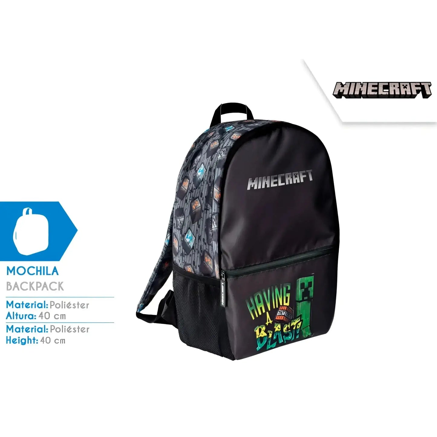 Mochila infantil MINECRAFT 40CM