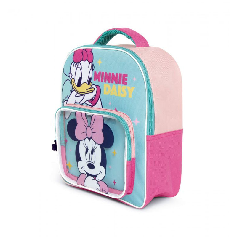 Mochila infantil Minnie Mouse Disney con bolsillo transparente 30x24,5x11cm