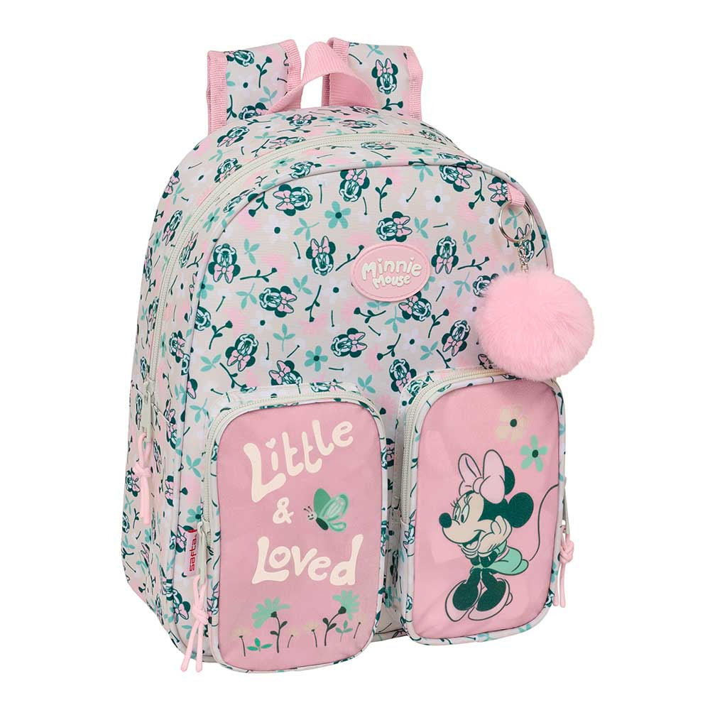 Mochila infantil Minnie Mouse Disney ’Minty’ con bolsillos adaptable a carro 28x10x34cm