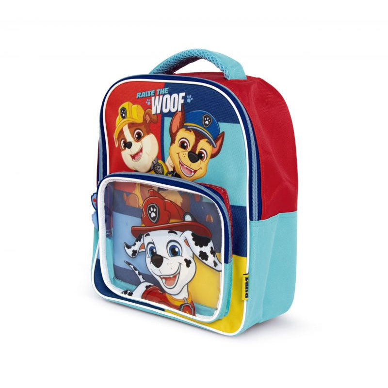 Mochila infantil Patrulla canina (Paw Patrol) con bolsillo transparente 30x24,5x11cm