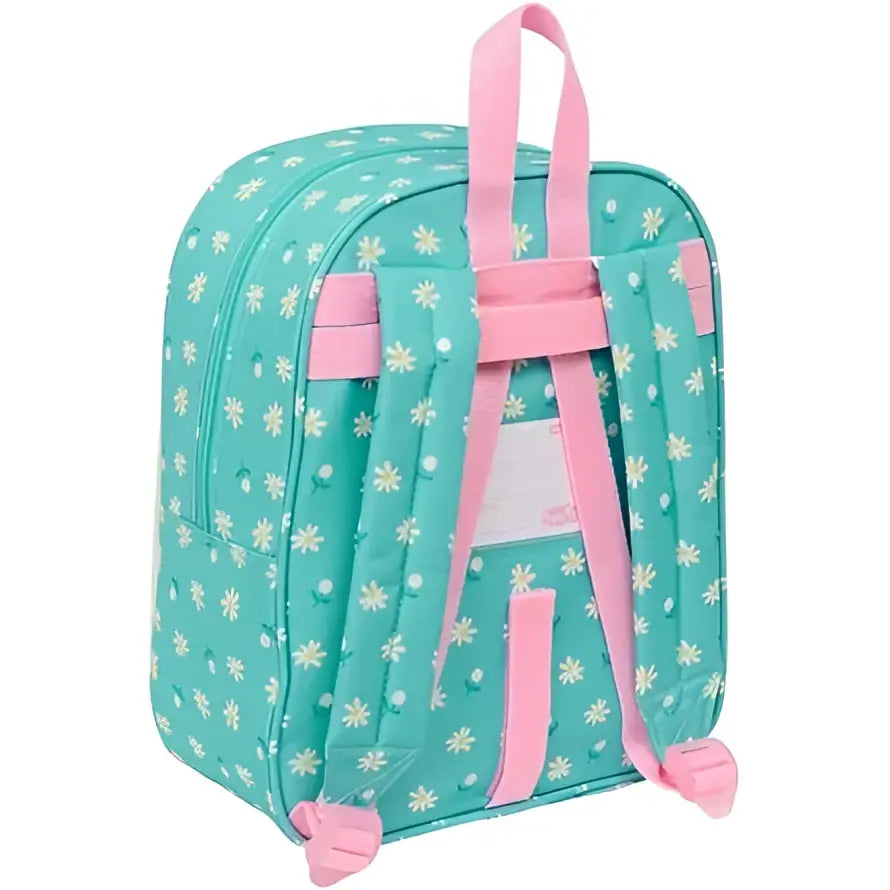 Mochila infantil PEPPA PIG PRETTY FLOWERS 22x10x27cm adaptable a carro ideal guardería