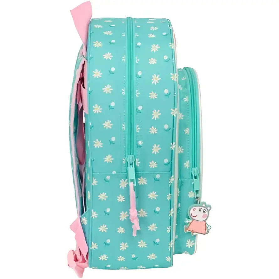 Mochila infantil PEPPA PIG PRETTY FLOWERS 26x11x34CM adaptable a carro