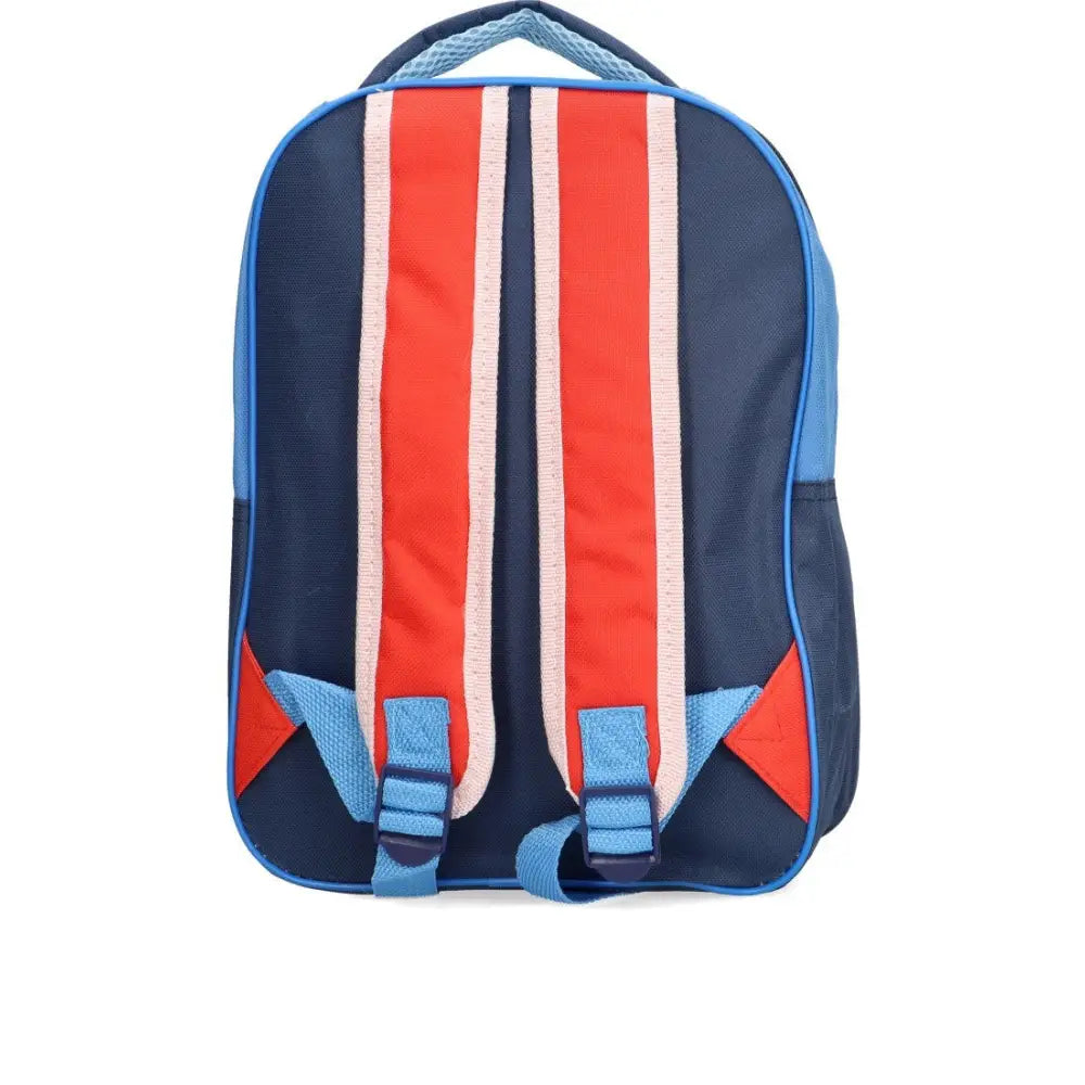 Mochila Infantil Spiderman Roja para Niños Escolar y Diario con Bolsillo Transparente Telarañas Azules Logotipo Oficial