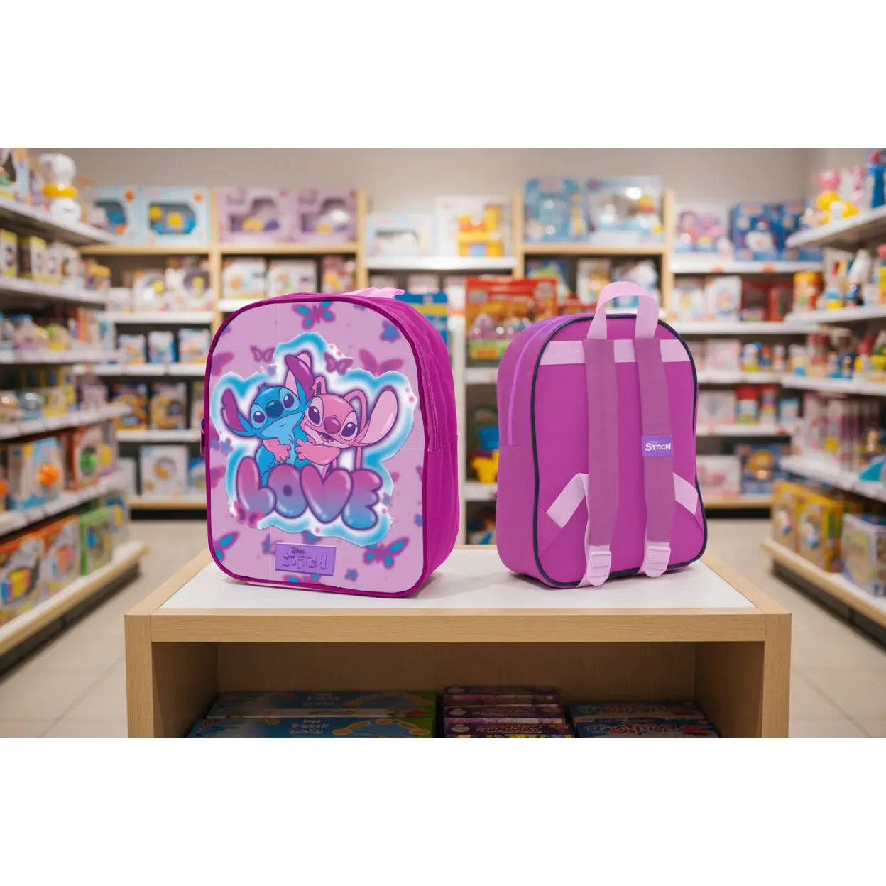 Mochila infantil Stitch y Ángel Disney 33x20x8cm