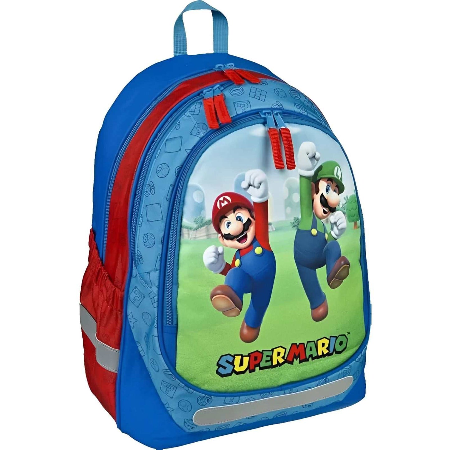 Mochila infantil Super Mario colorida para escuela y excursiones