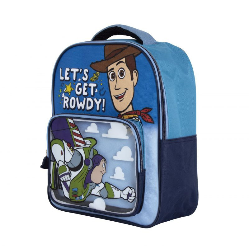 Mochila infantil Toy Story con bolsillo transparente 30x24,5x11cm