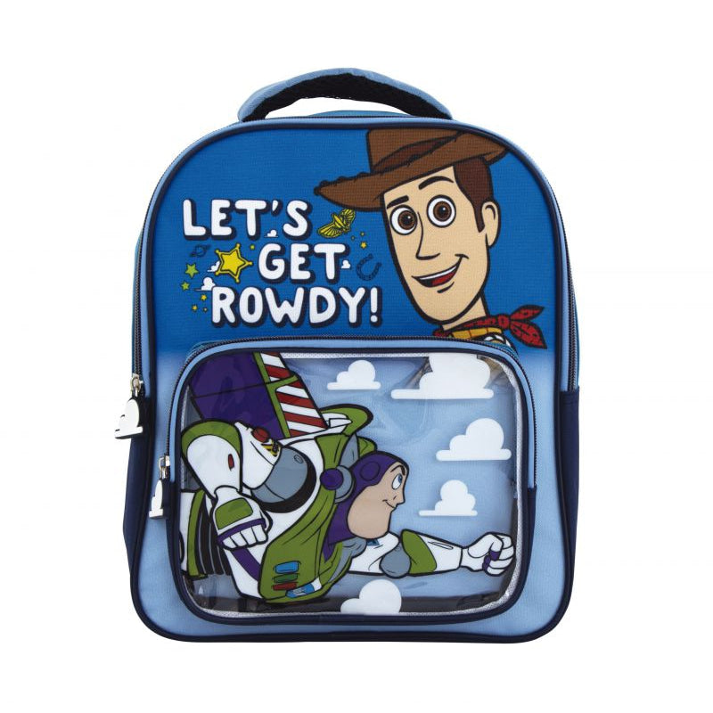 Mochila infantil Toy Story con bolsillo transparente 30x24,5x11cm