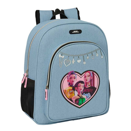 Mochila junior adaptable a carro K-POP Demon Hunters - Huntrix azul 32x12x38cm