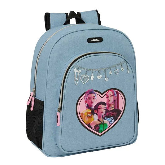 Mochila junior adaptable a carro K-POP Demon Hunters - Huntrix azul 32x12x38cm