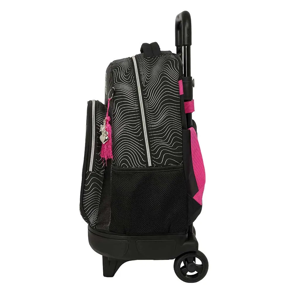 Mochila con ruedas Compact extraíble K-POP Demon Hunters - Huntrix ’Energy’ negra 33x22x45cm