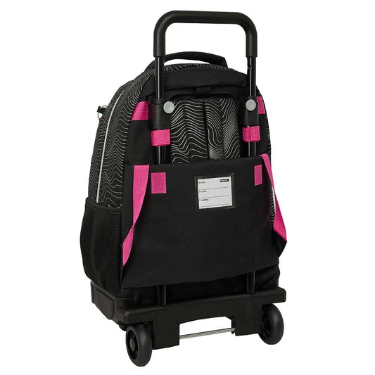 Mochila con ruedas Compact extraíble K-POP Demon Hunters - Huntrix ’Energy’ negra 33x22x45cm