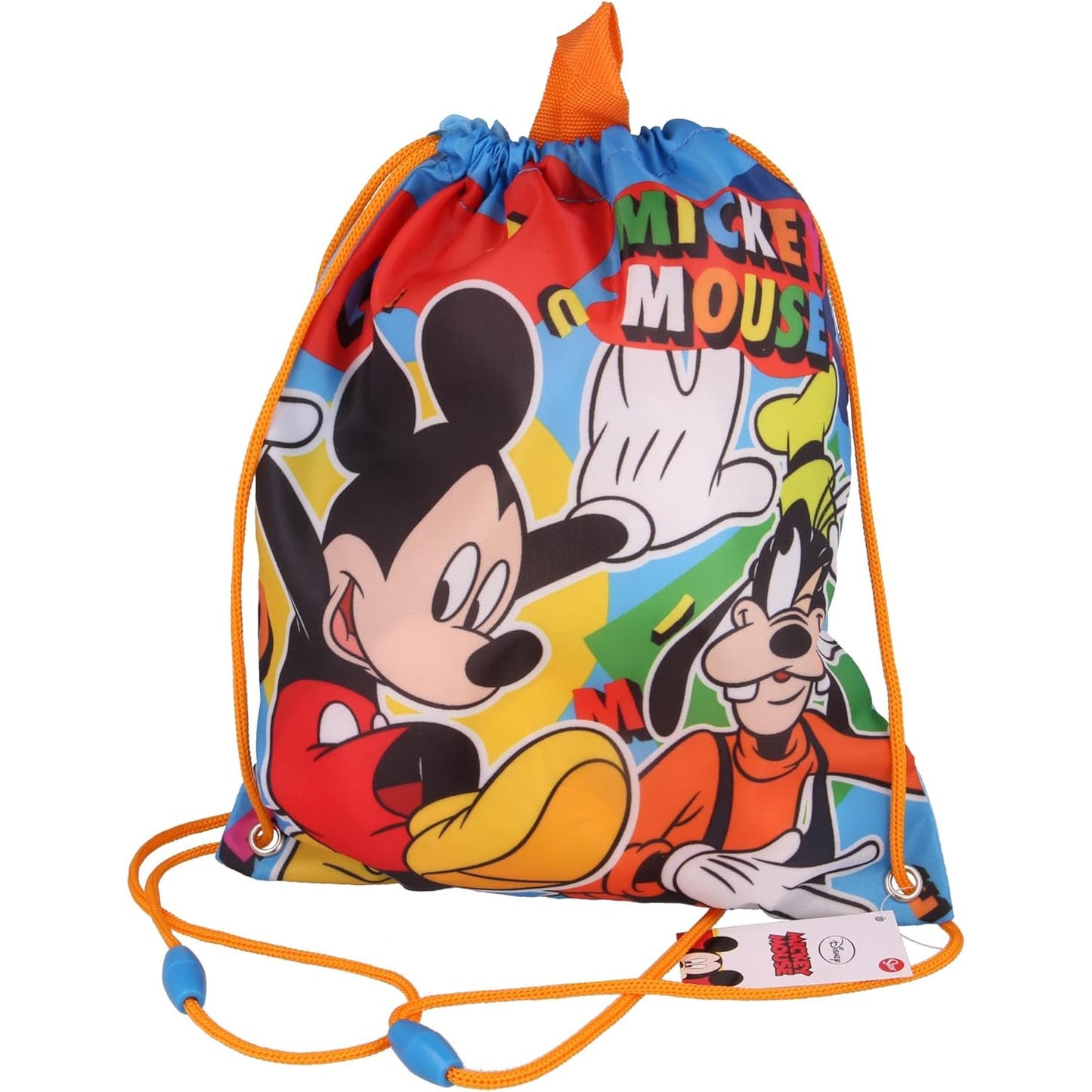 Mochila saco de cuerdas infantil Mickey Mouse Disney para merienda y almuerzo 30x25cm - Bolsa