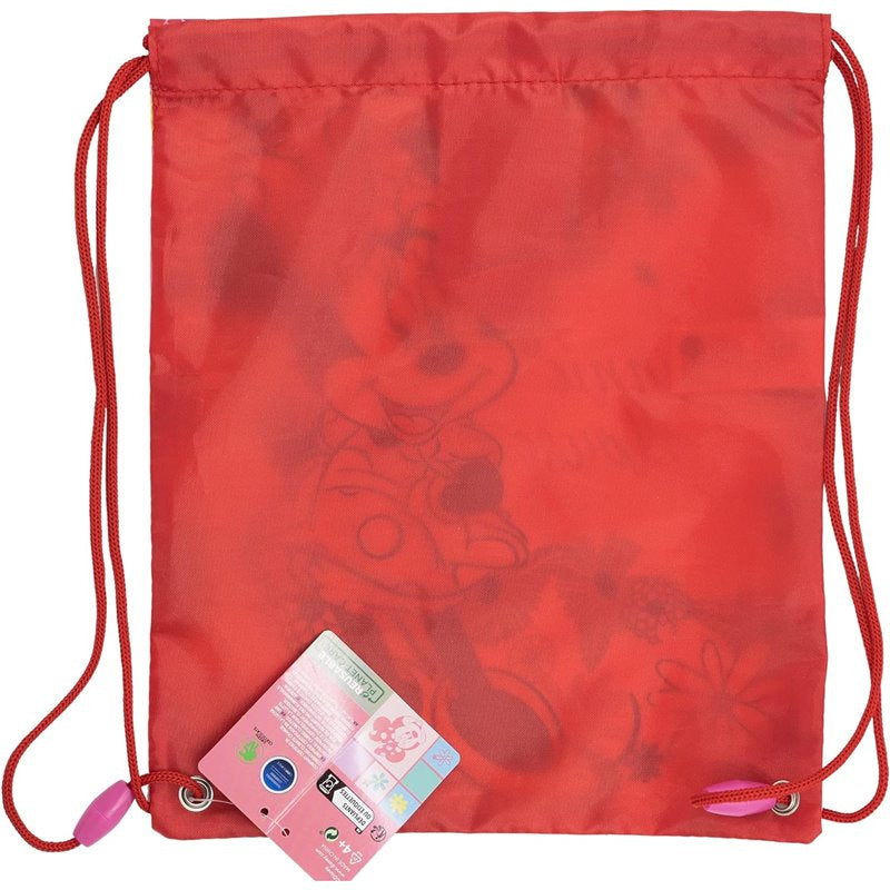 Mochila saco de cuerdas infantil Minnie Mouse Disney para merienda y almuerzo 30x25cm - Bolsa