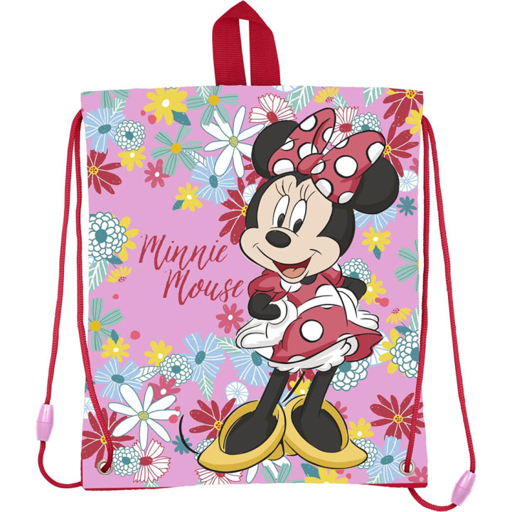 Mochila saco de cuerdas infantil Minnie Mouse Disney para merienda y almuerzo 30x25cm - Bolsa
