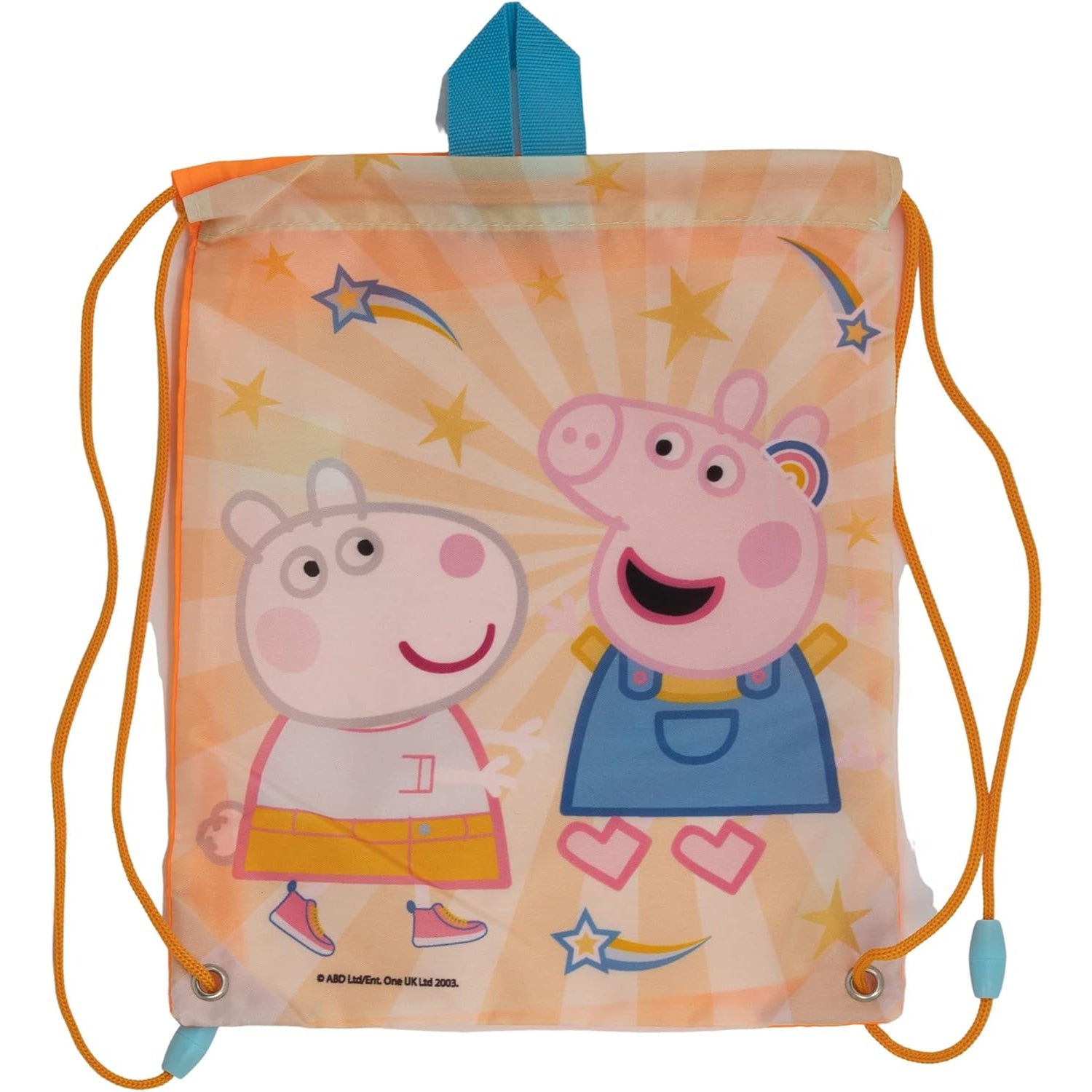 Mochila saco de cuerdas infantil Peppa Pig para merienda y almuerzo 30x25cm - Bolsa