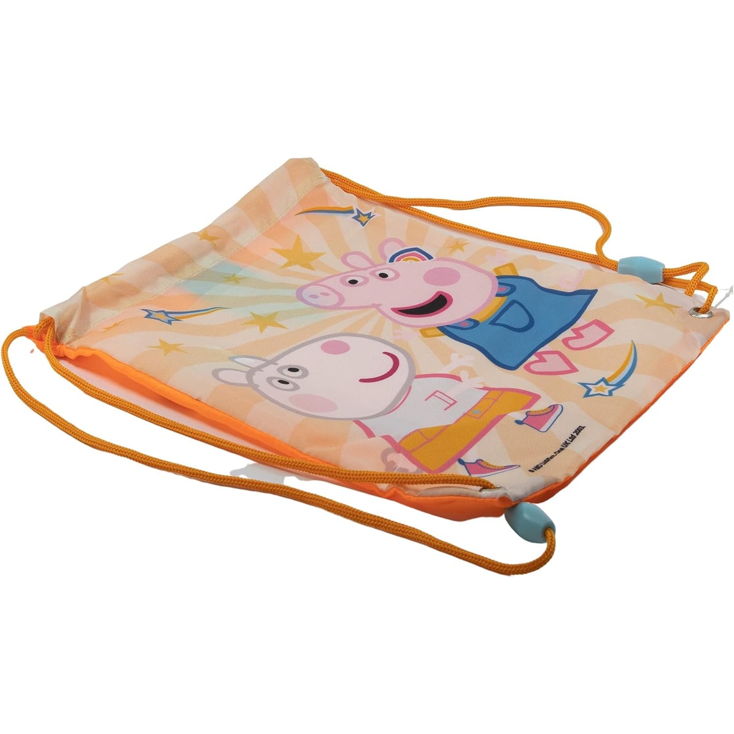 Mochila saco de cuerdas infantil Peppa Pig para merienda y almuerzo 30x25cm - Bolsa
