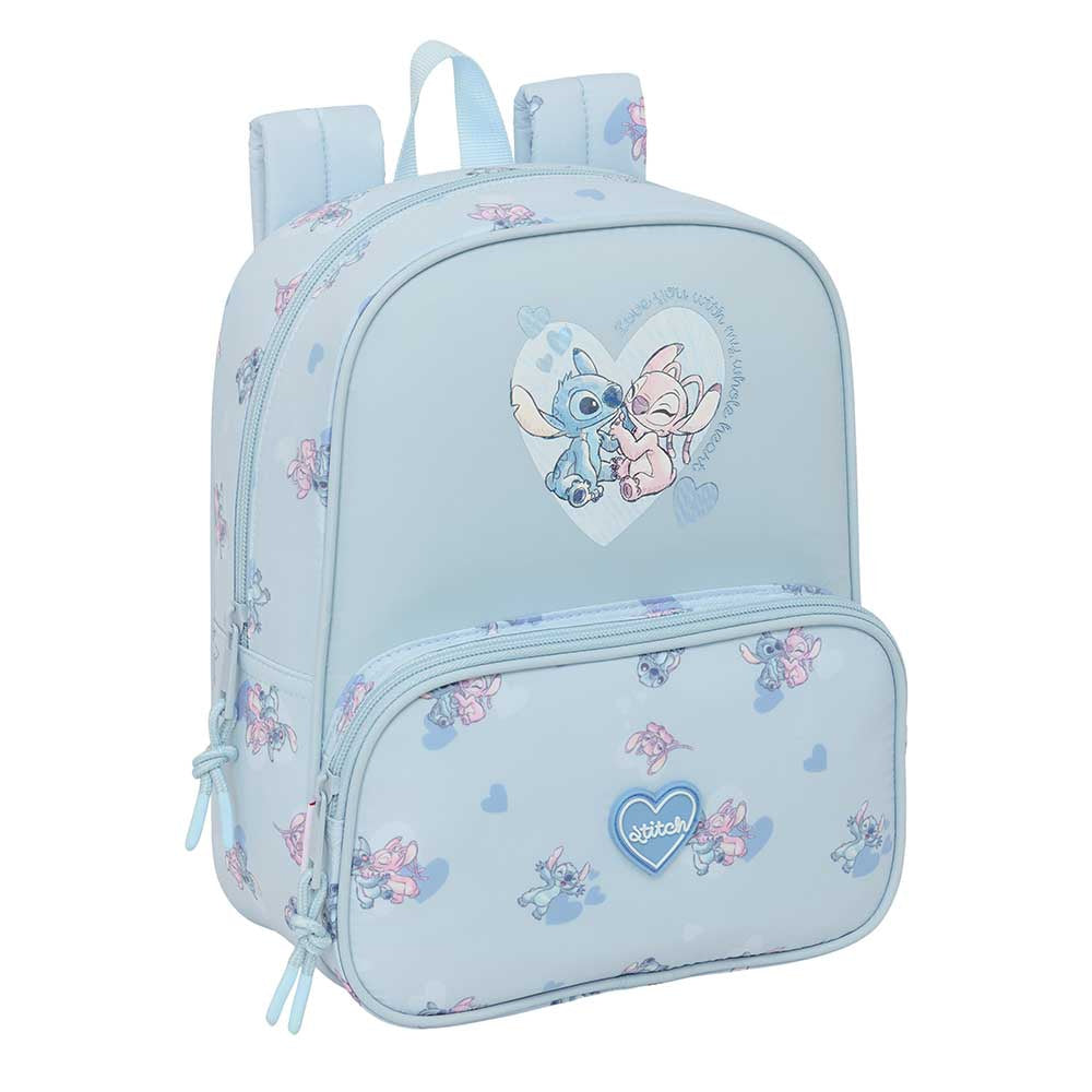 Mochila Stitch bolsillos adaptable a carro 22x10x27cm