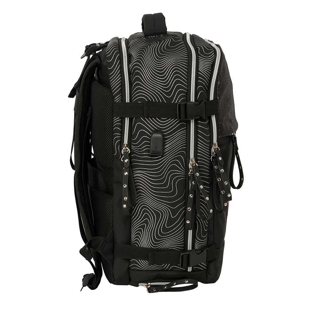 Mochila viaje cabina portátil 15,6’’ K-POP Demon Hunters - Huntrix ’Energy’ negra 29x19x44cm
