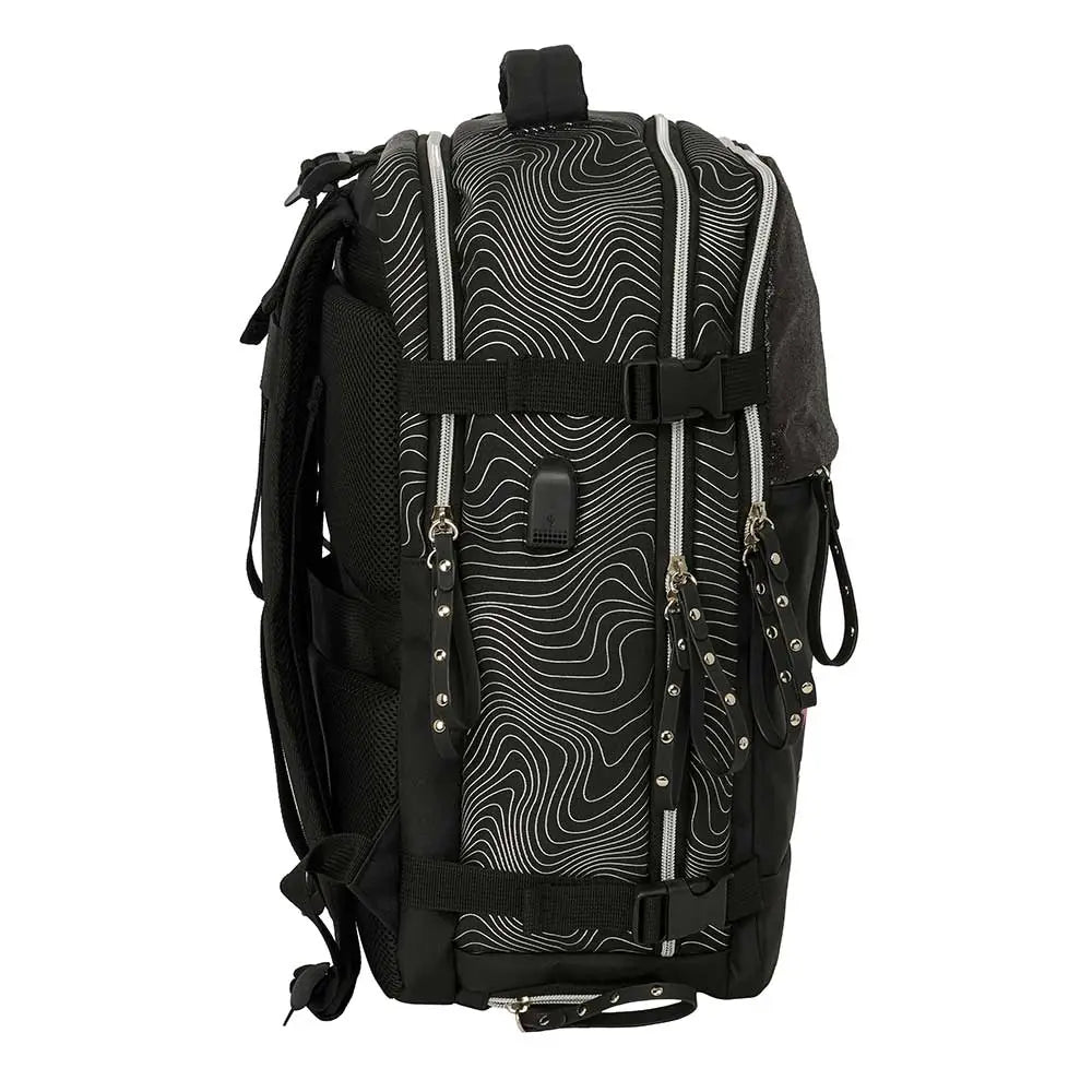 Mochila viaje cabina portátil 15,6’’ K-POP Demon Hunters - Huntrix ’Energy’ negra 29x19x44cm