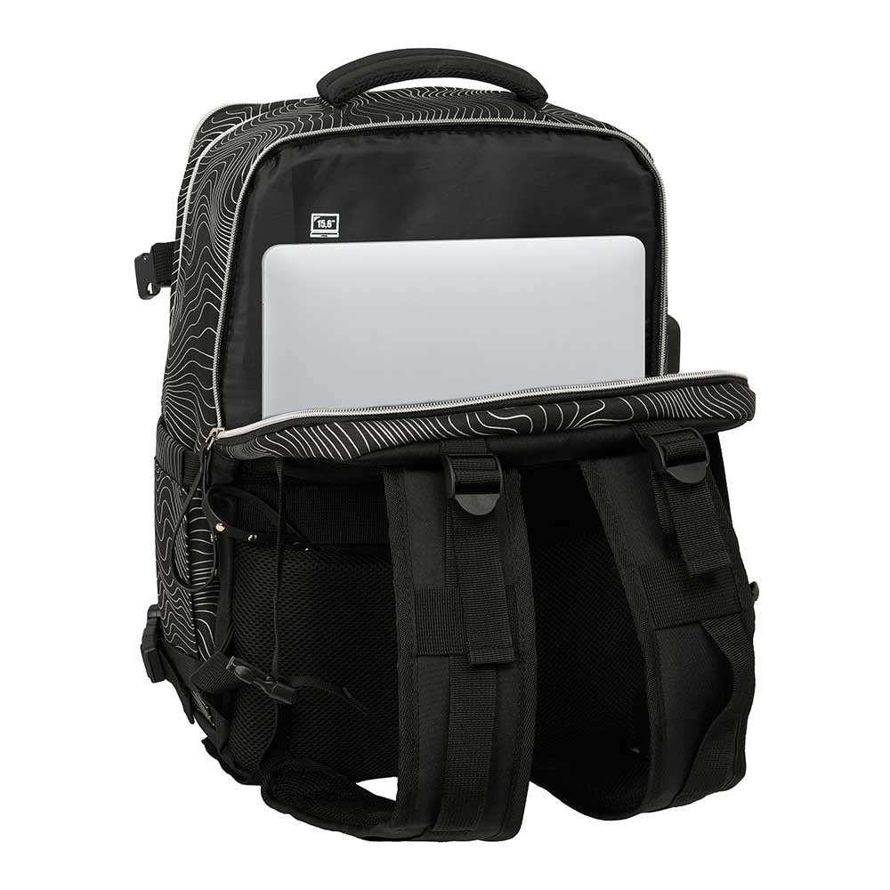 Mochila viaje cabina portátil 15,6’’ K-POP Demon Hunters - Huntrix ’Energy’ negra 29x19x44cm
