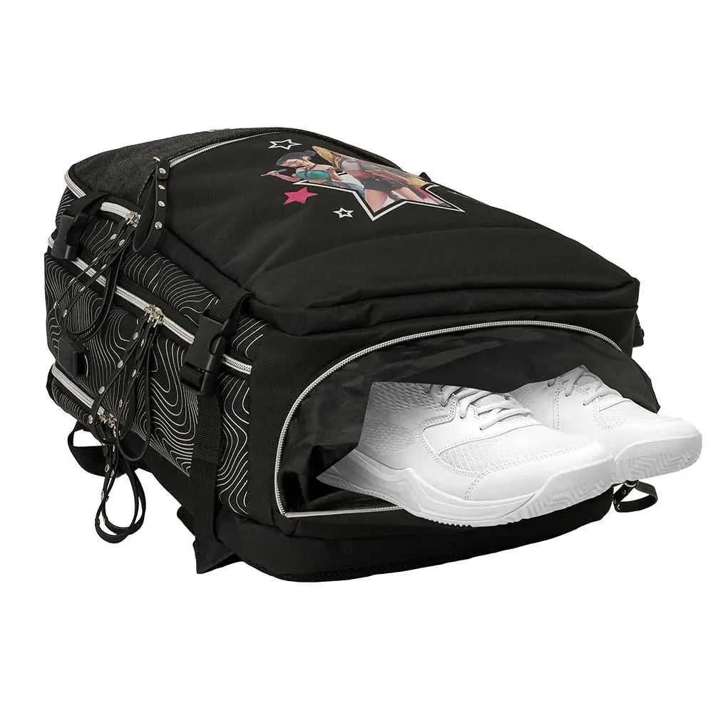 Mochila viaje cabina portátil 15,6’’ K-POP Demon Hunters - Huntrix ’Energy’ negra 29x19x44cm