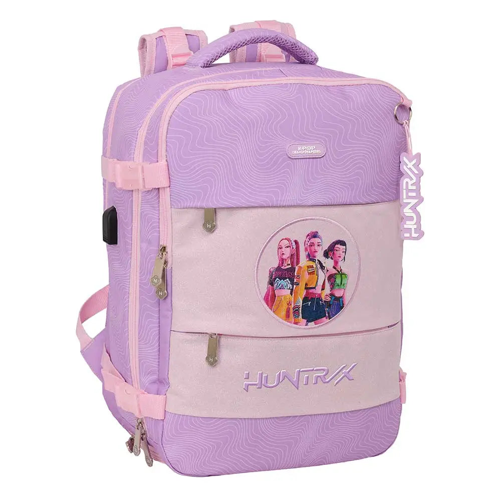 Mochila viaje cabina portátil 15,6’’ K-POP Demon Hunters - Huntrix ’Iconic’ lila 29x19x44cm