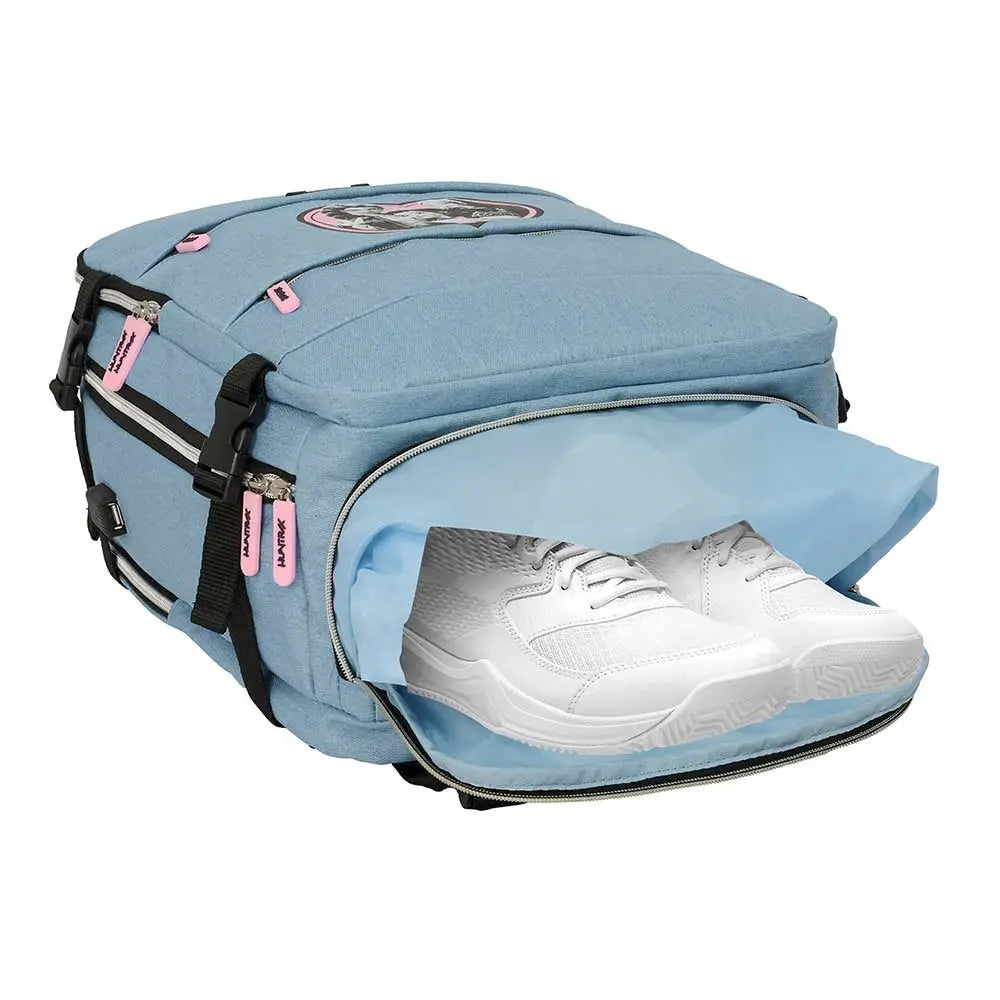 Mochila viaje cabina portátil 15,6’’ K-POP Demon Hunters - Huntrix azul 29x19x44cm