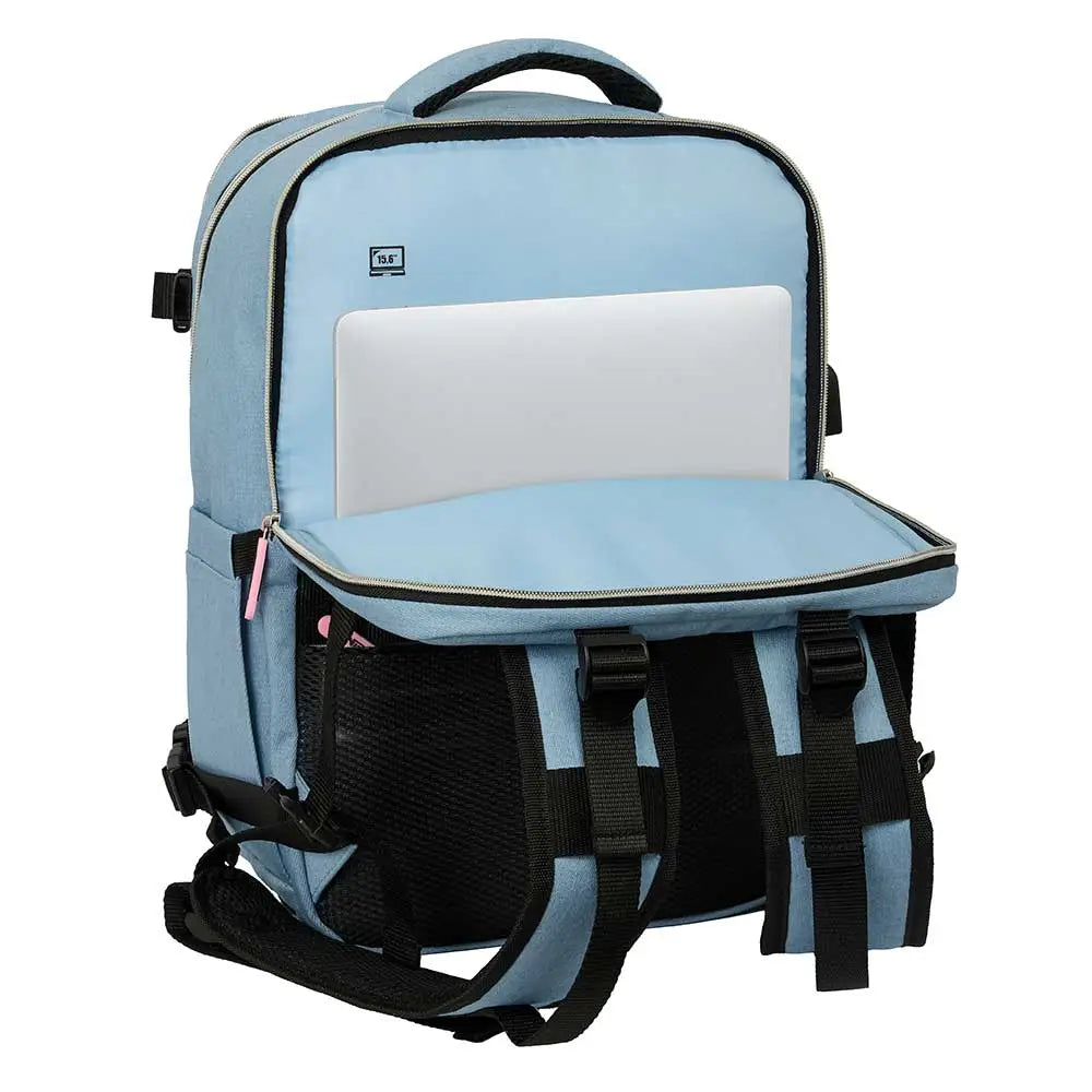 Mochila viaje cabina portátil 15,6’’ K-POP Demon Hunters - Huntrix azul 29x19x44cm