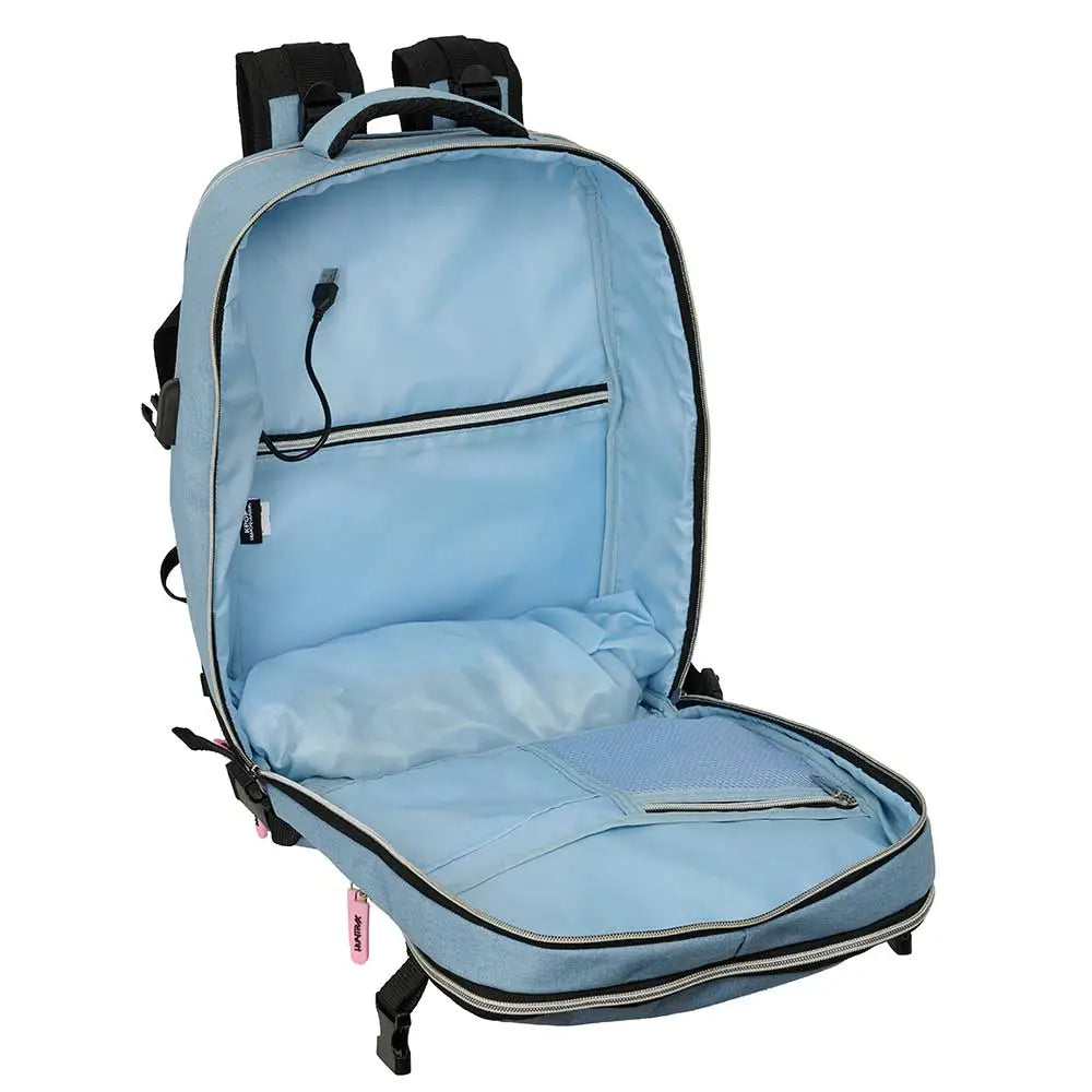Mochila viaje cabina portátil 15,6’’ K-POP Demon Hunters - Huntrix azul 29x19x44cm