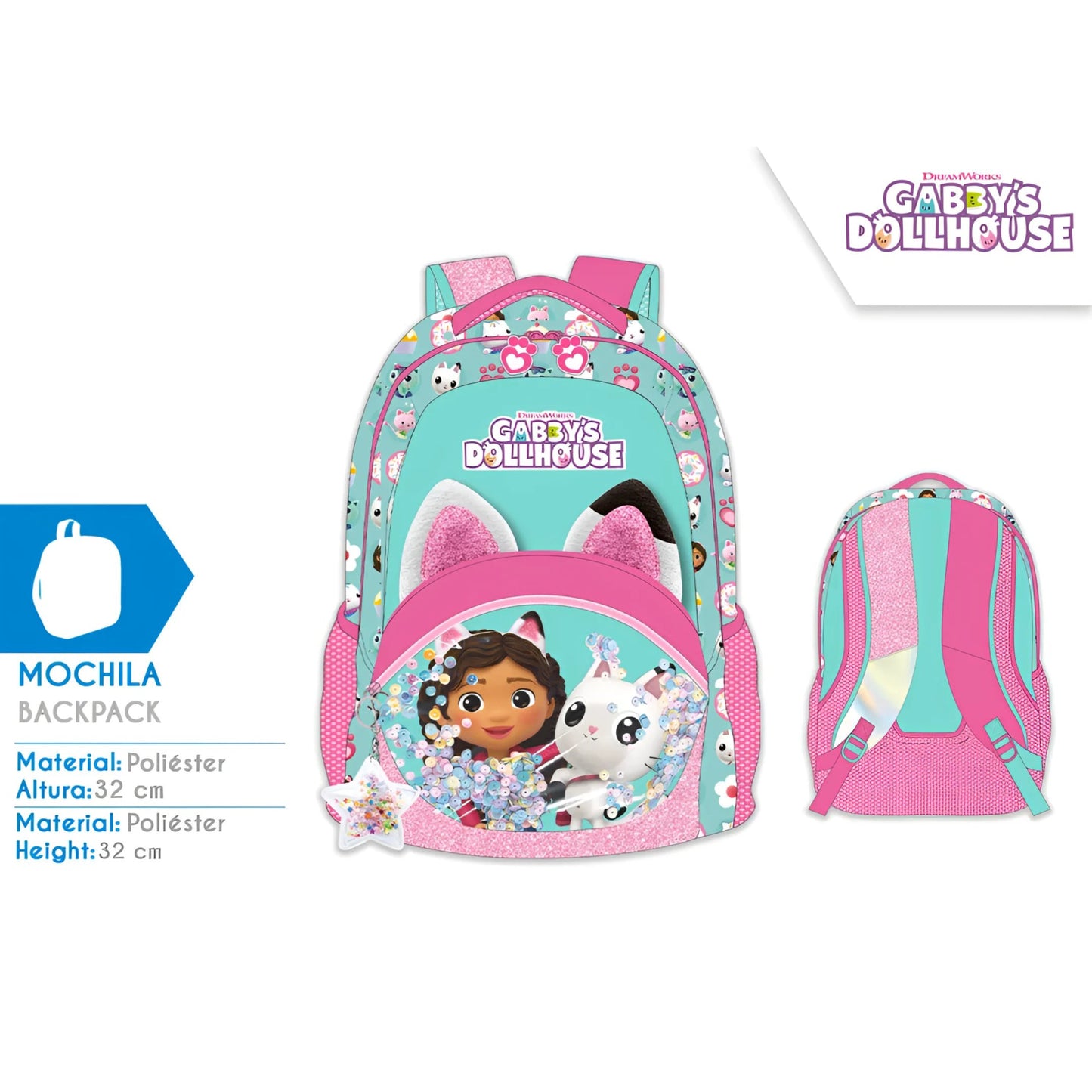 Mochila infantil 42x32cm Gabbys Dollhouse