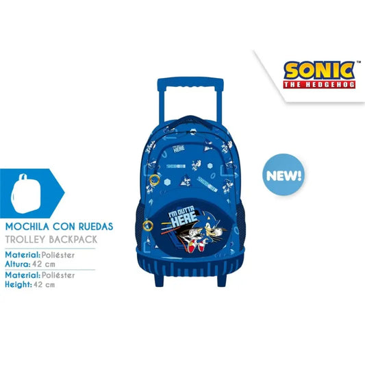 Mochilas con ruedas Sonic 49X36X24cm Mochila infantil