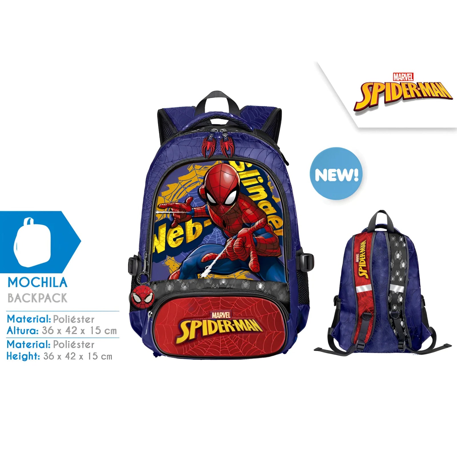Mochilas Spiderman 36x42x15cm - Mochila infantil