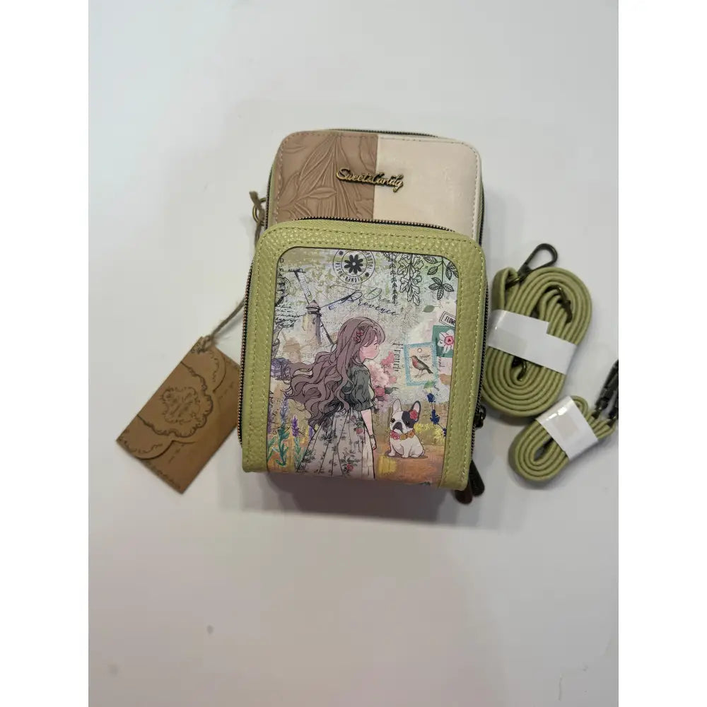 Monedero con funda móvil Mujer Sweet Candy Rosa verde Mochila