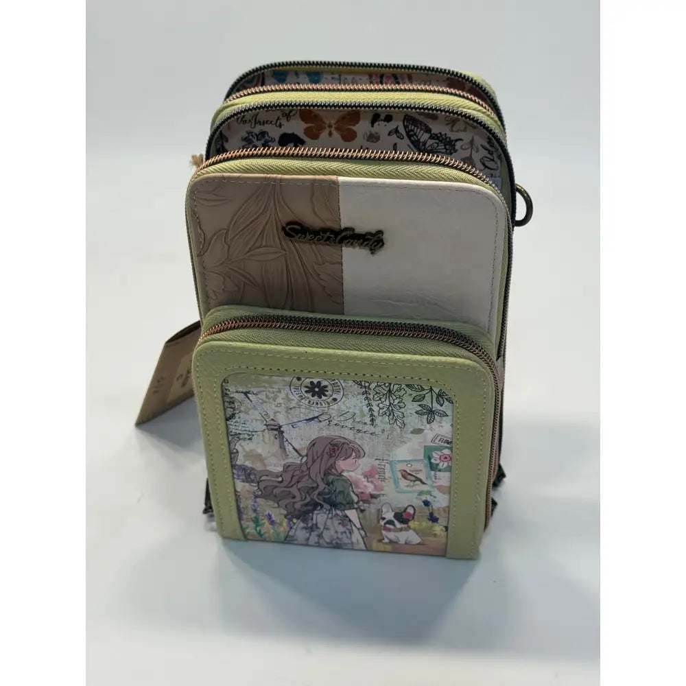 Monedero con funda móvil Mujer Sweet Candy Rosa verde Mochila