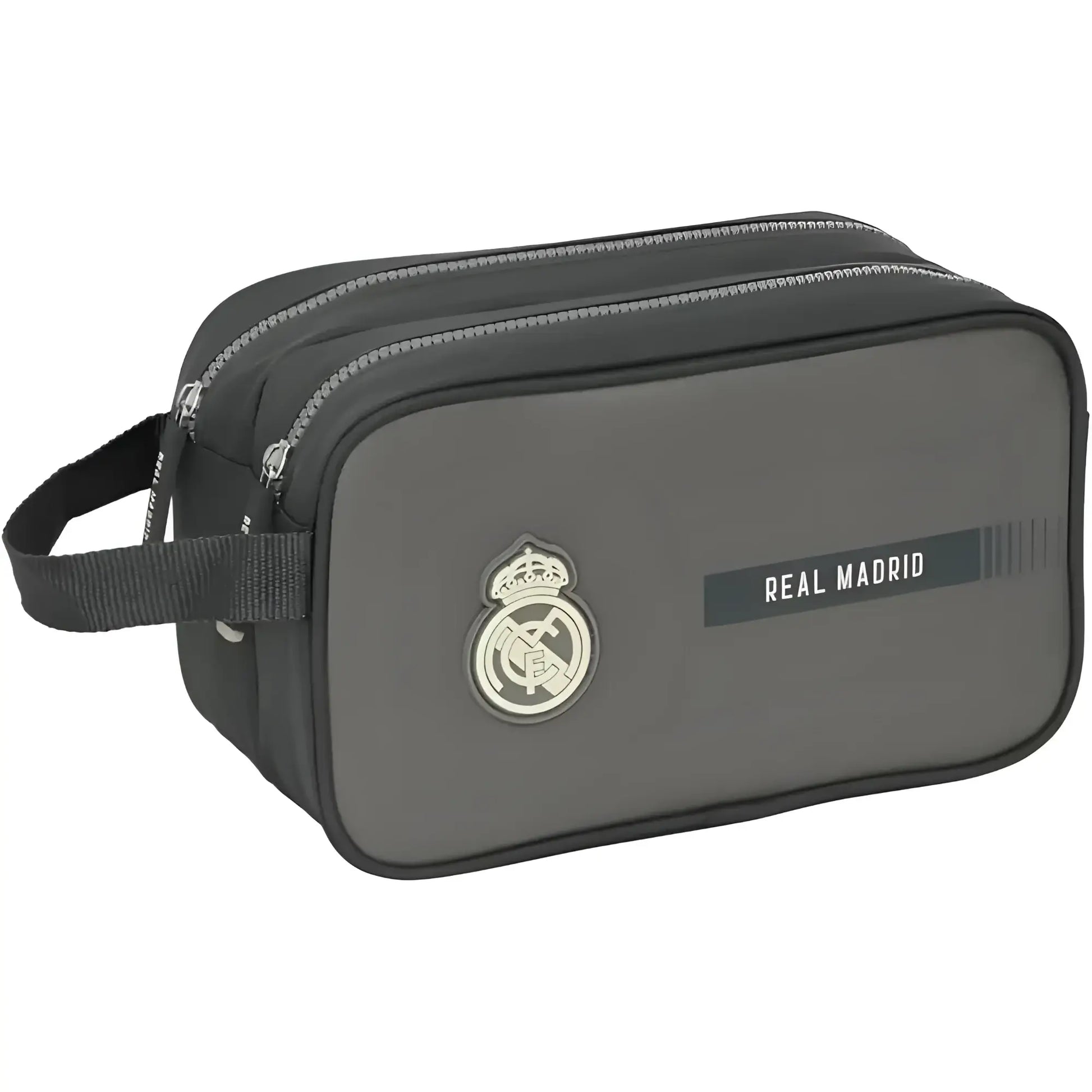Neceser con doble cremallera REAL MADRID 26x15x12,5CM adaptable a carro