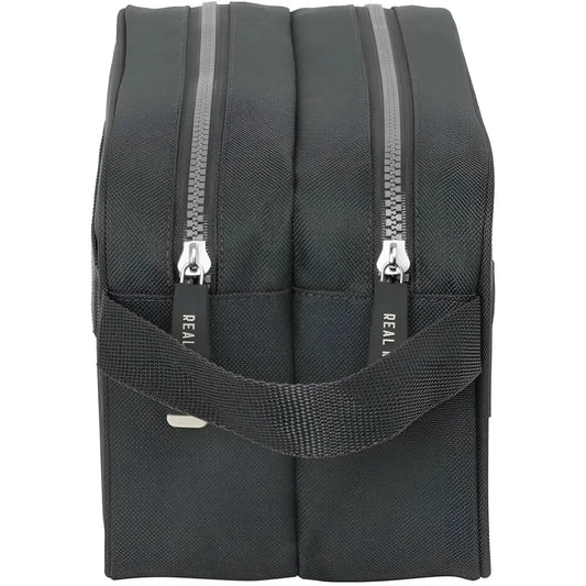 Neceser con doble cremallera REAL MADRID 26x15x12,5CM adaptable a carro