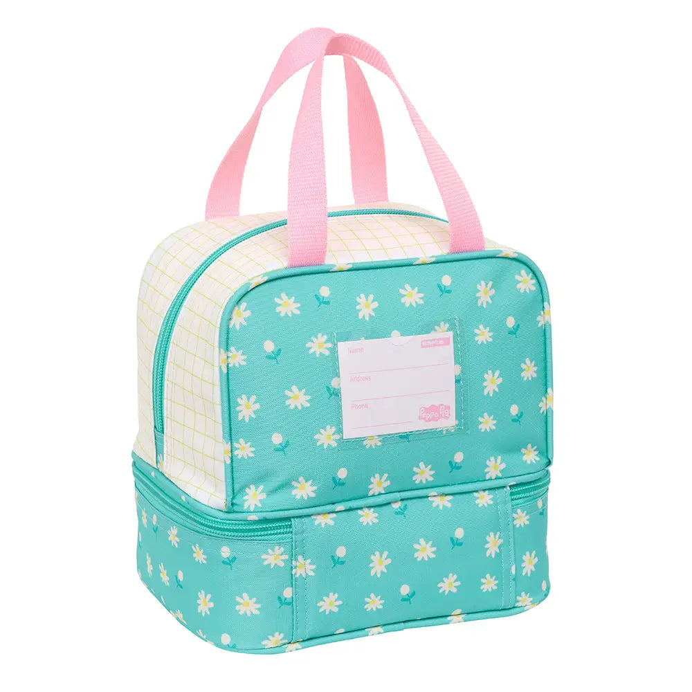 Neceser infantil porta meriendas termo PEPPA PIG pretty flower 20x15x20cm