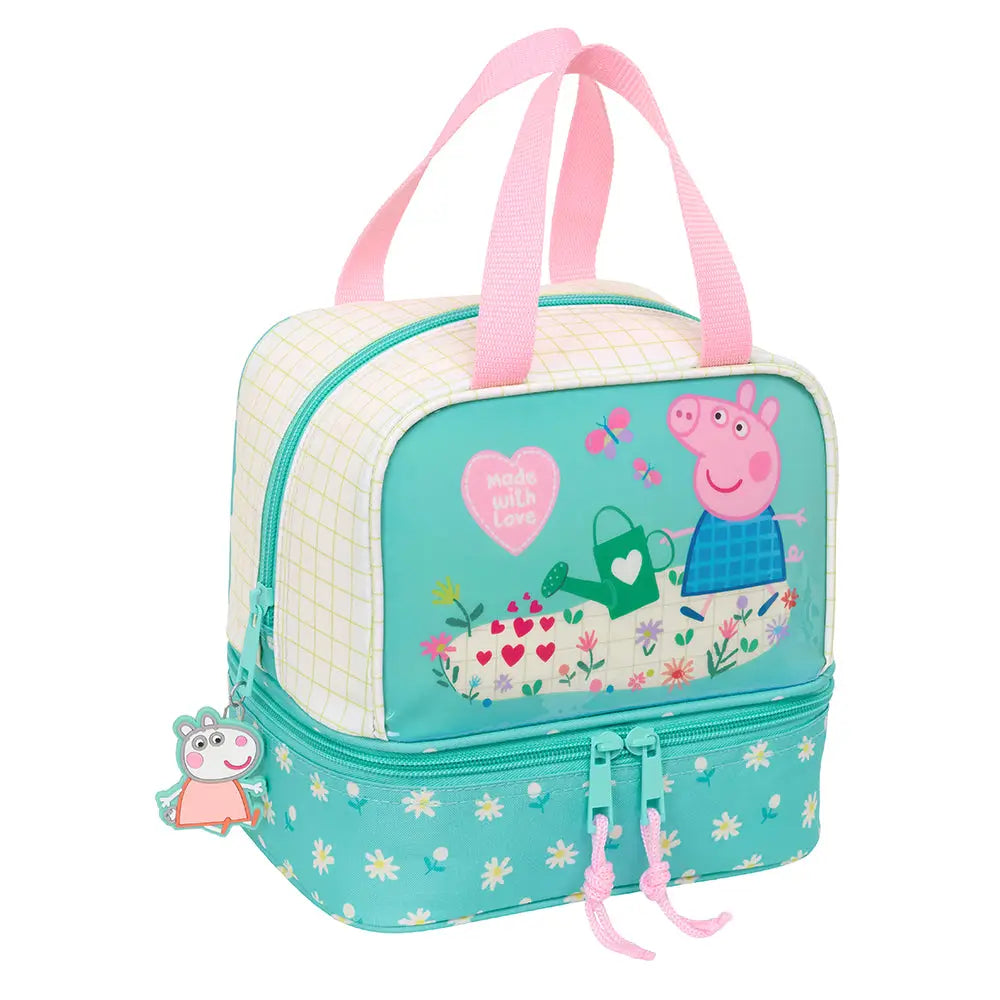 Neceser infantil porta meriendas termo PEPPA PIG pretty flower 20x15x20cm