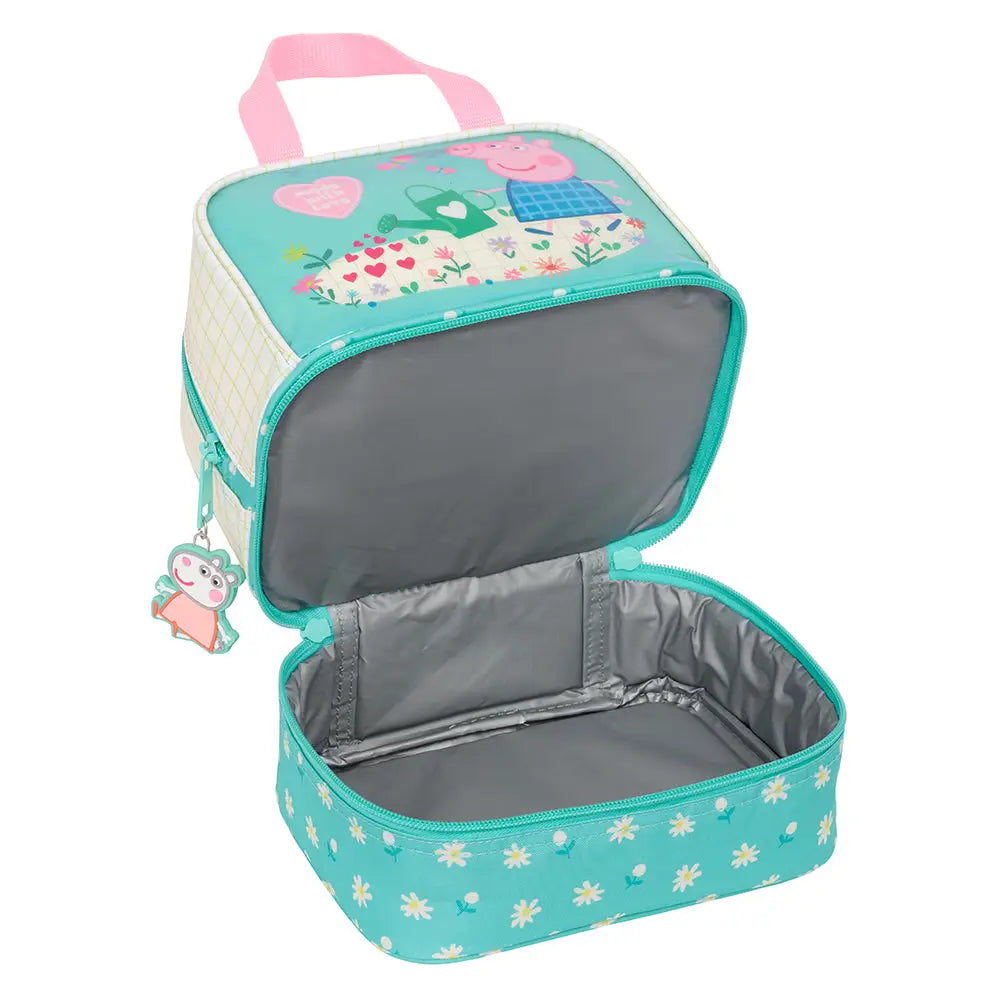 Neceser infantil porta meriendas termo PEPPA PIG pretty flower 20x15x20cm