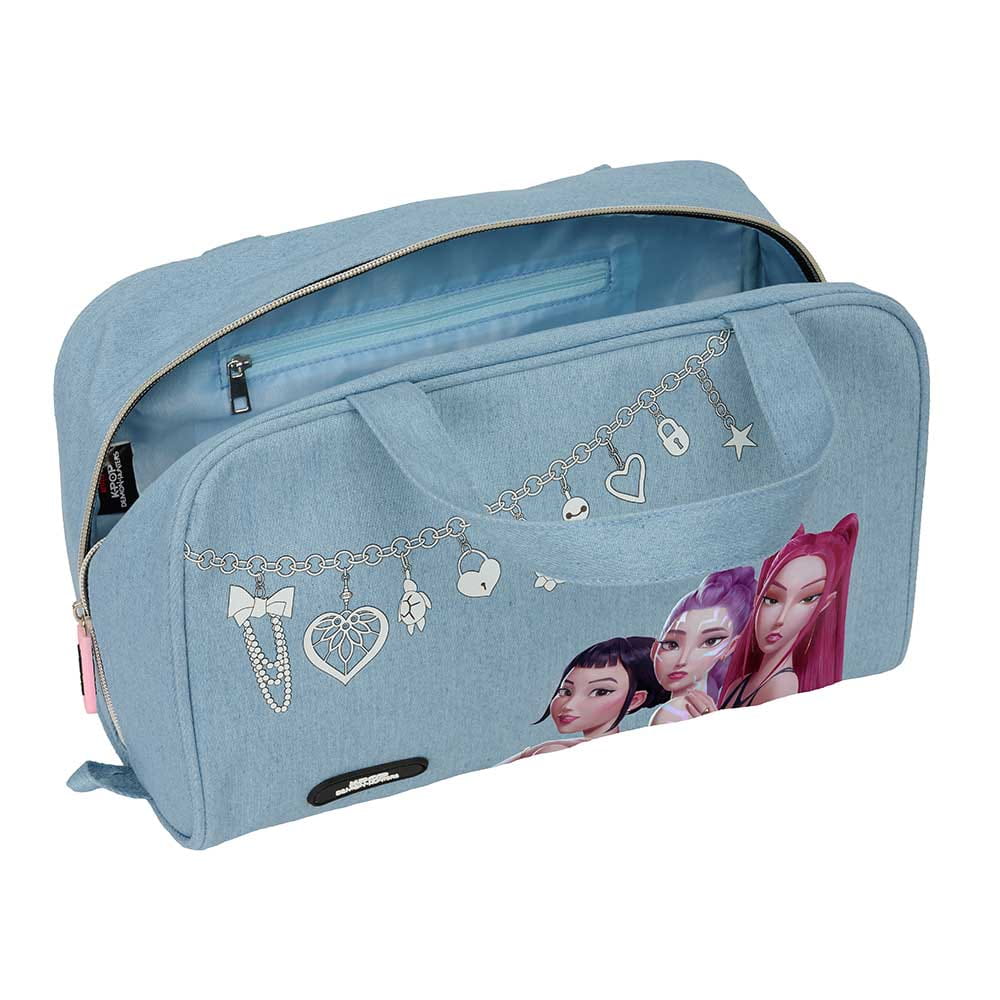 Neceser rectangular K-POP Demon Hunters - Huntrix azul 31x14x19cm