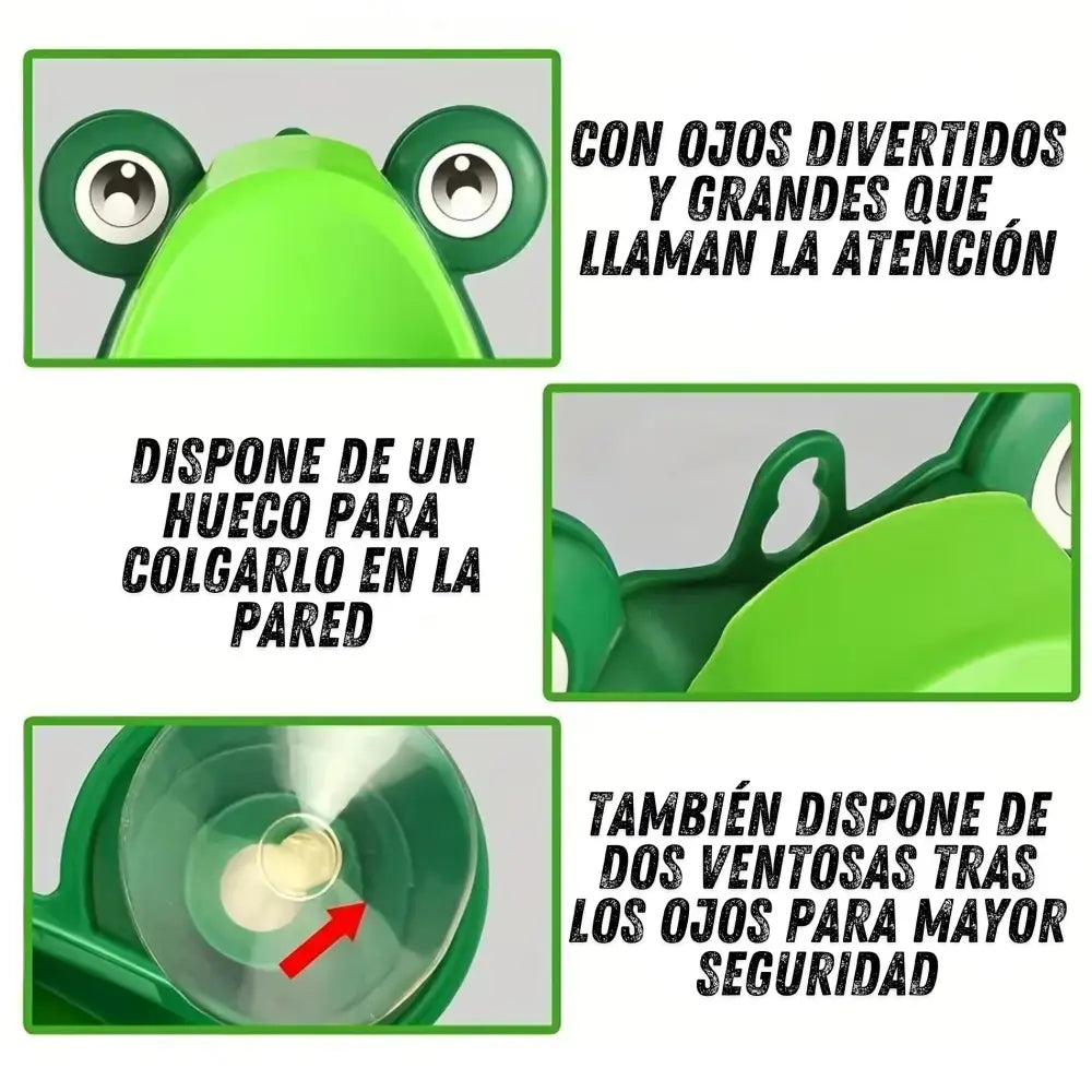 Orinal Rana Infantil para Entrenamiento de Baño | Inodoro Portátil Niños y Bebés – Diseño Divertido Antisalpicaduras